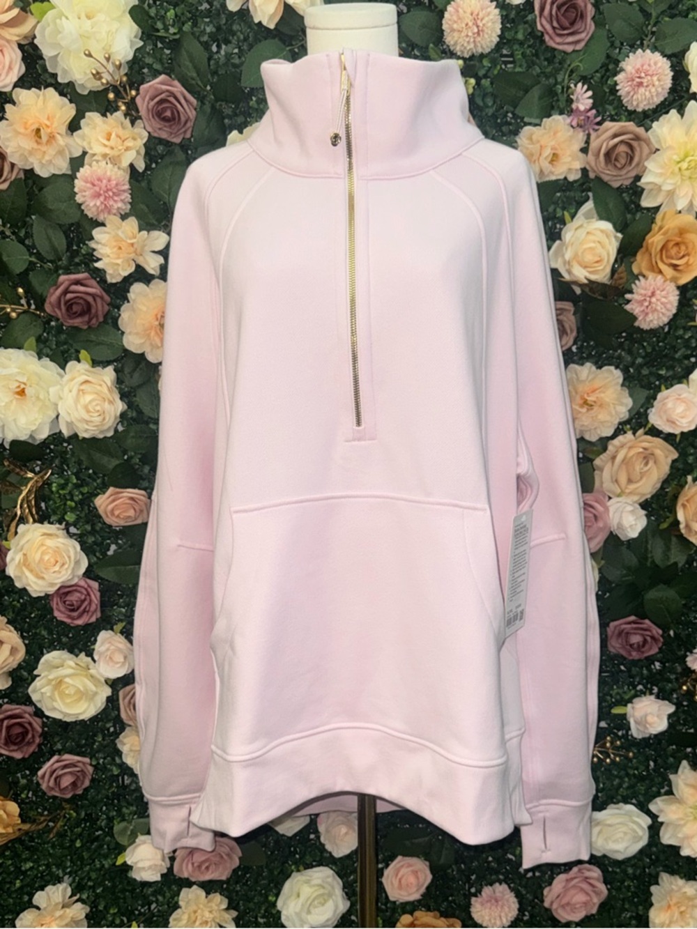 Lululemon Scuba Oversized Funnel Neck Half Zip in Blissful Pink/Gold NWT - Picture 2 of 11